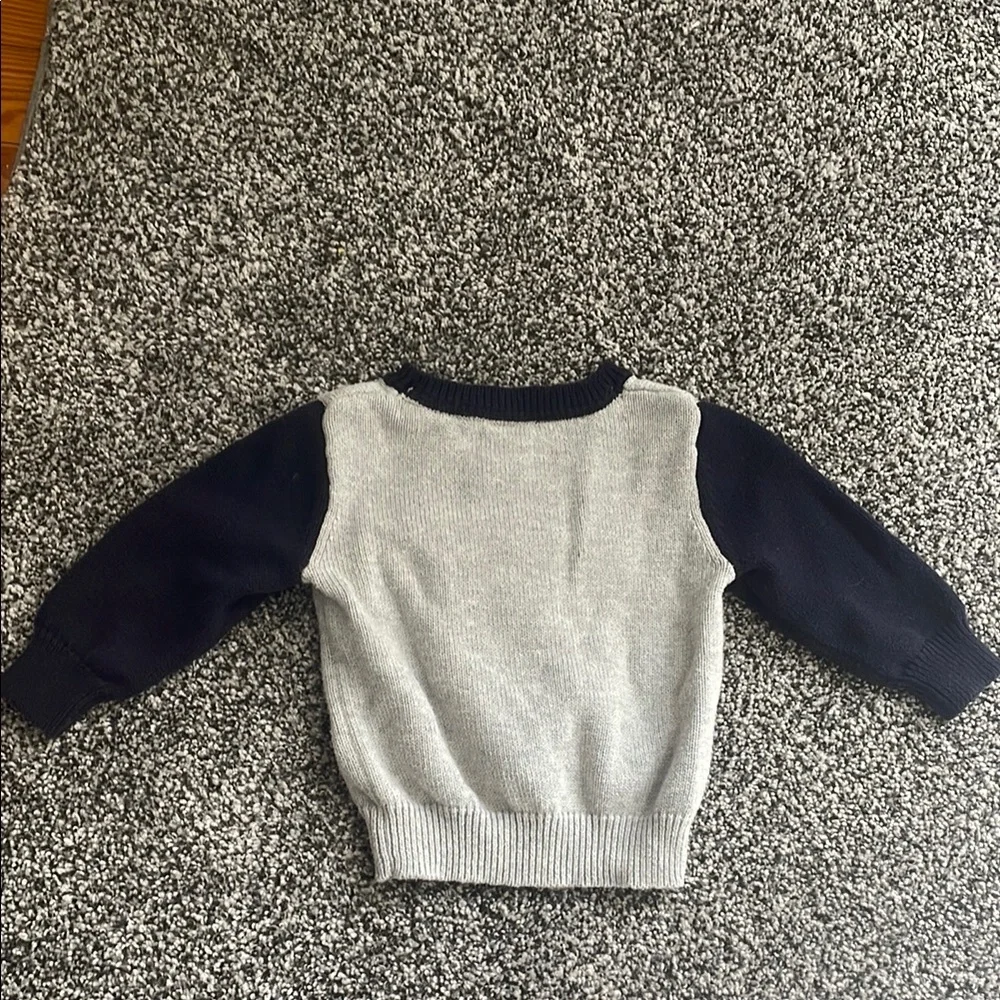 Gymboree Baby Boy Fox Sweater - Gray and Navy - Picture 4 of 5